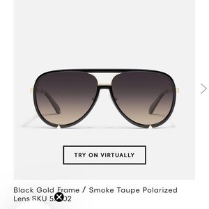 High Profile- Quay Black Aviator Sunglasses- Polarized